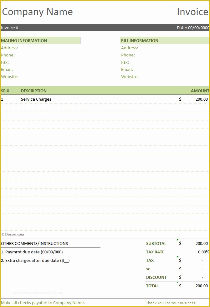 Free Invoice Template Word Of Basic Invoice Template Word