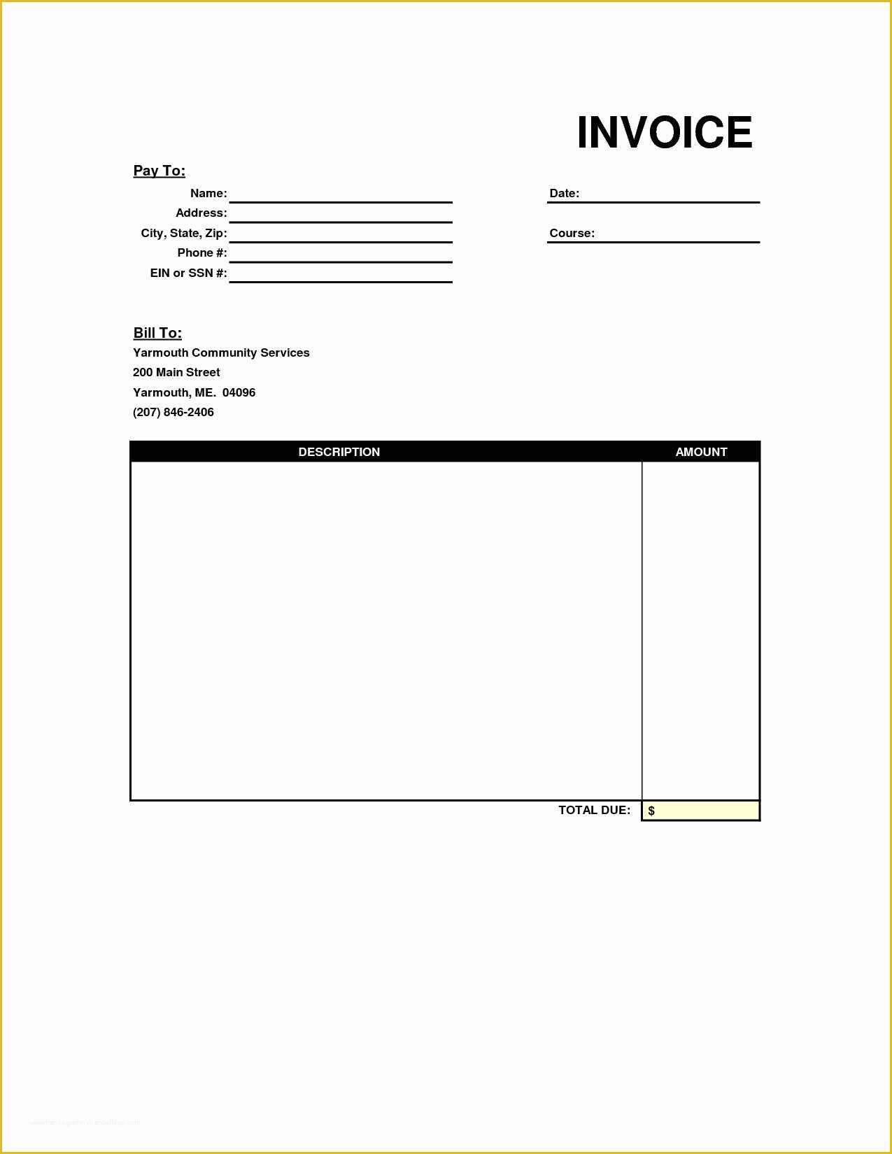 Free Invoice Template Word Of Free Printable Invoice Template Blank Invoice Template