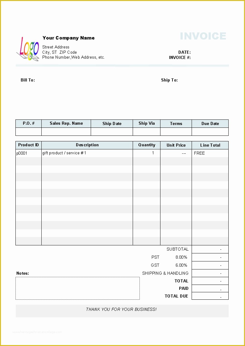 Free Invoice Template Word Of Show Word Free for Gifts Uniform Invoice software