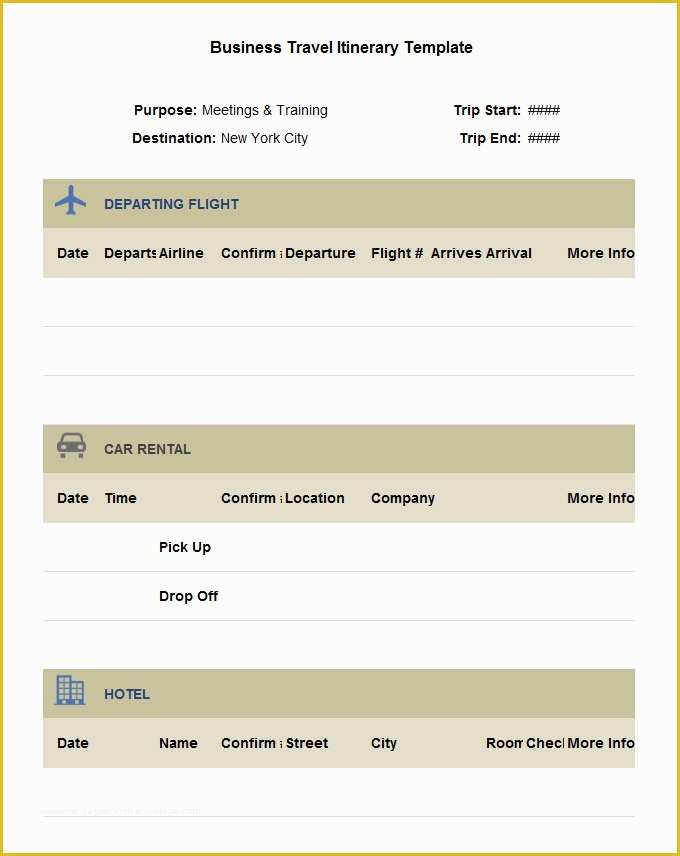 Free Itinerary Template Of 13 Business Travel Itinerary Template Word Excle Pdf