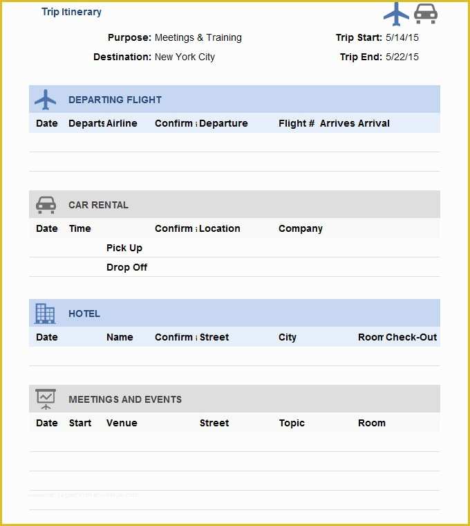 Free Itinerary Template Of 33 Trip Itinerary Templates Pdf Doc Excel