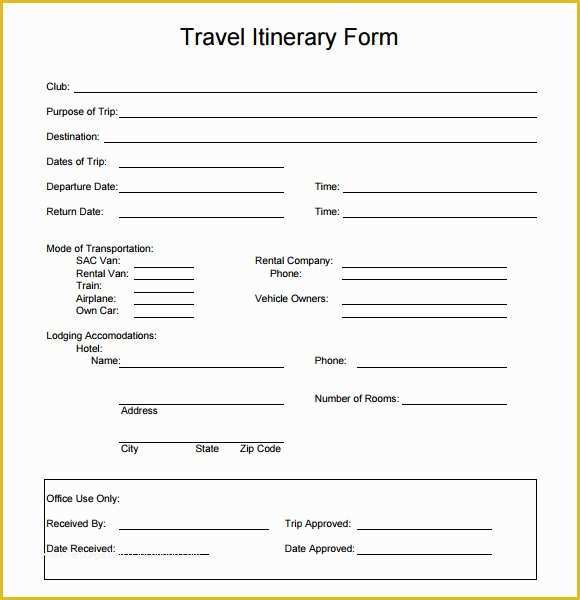 Free Itinerary Template Of 6 Sample Travel Itinerary Templates to Download