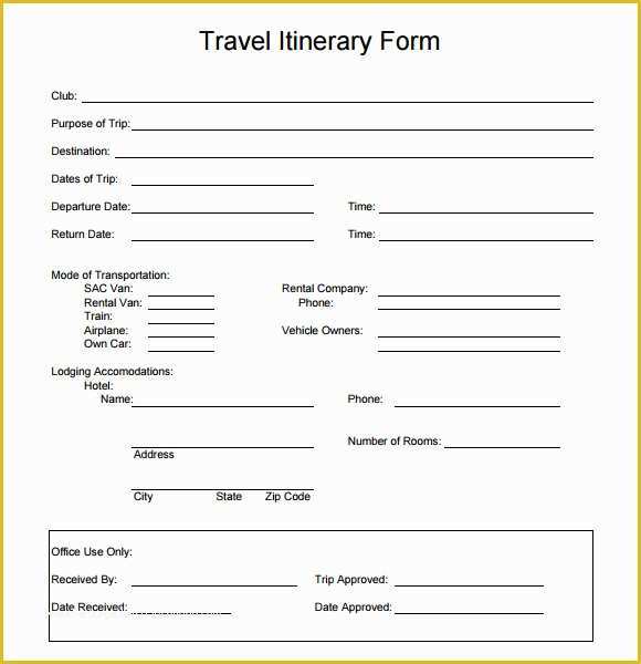 Free Itinerary Template Of 6 Sample Travel Itinerary Templates to Download