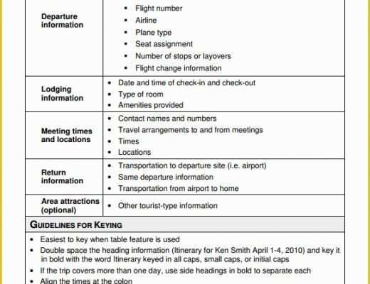 Free Itinerary Template Of Business Itinerary Template 7 Download Free Documents