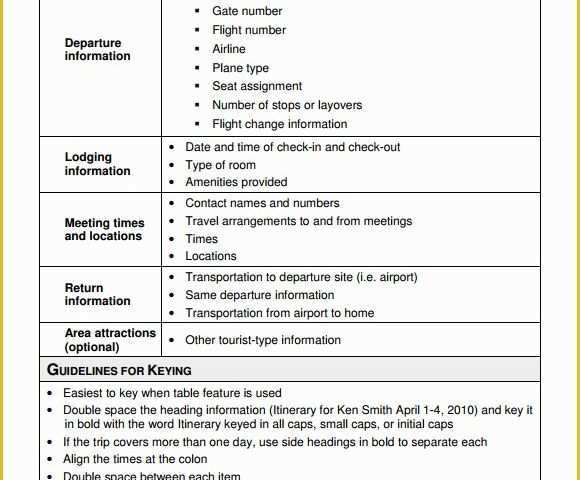 Free Itinerary Template Of Business Itinerary Template 7 Download Free Documents