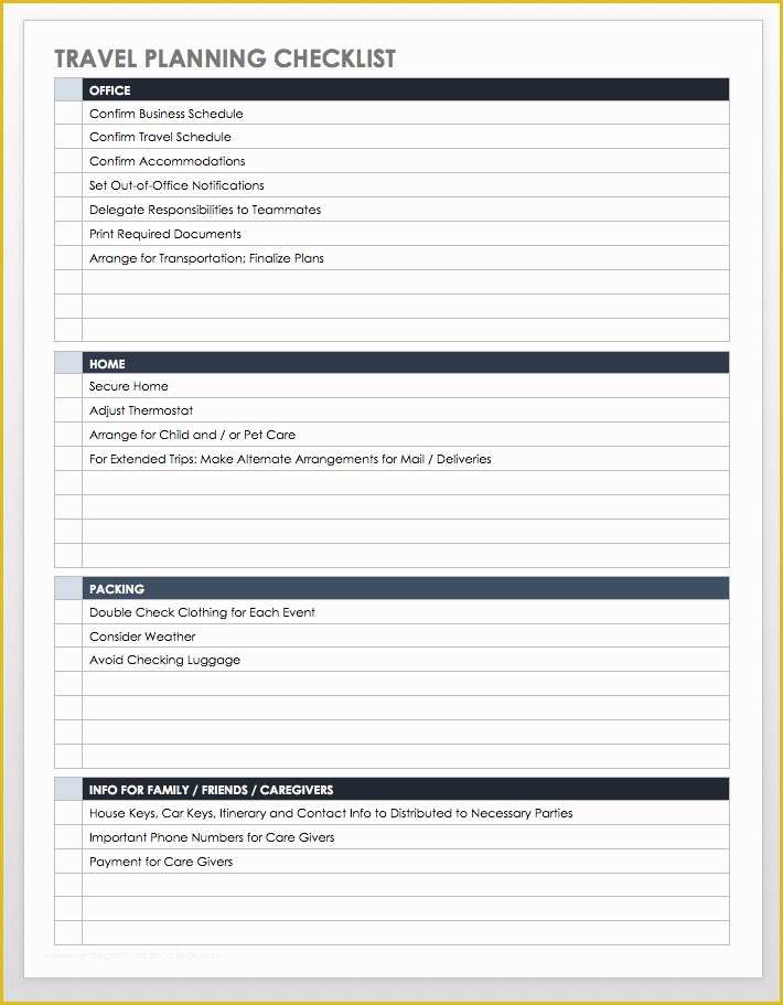 Free Itinerary Template Of Free Itinerary Templates