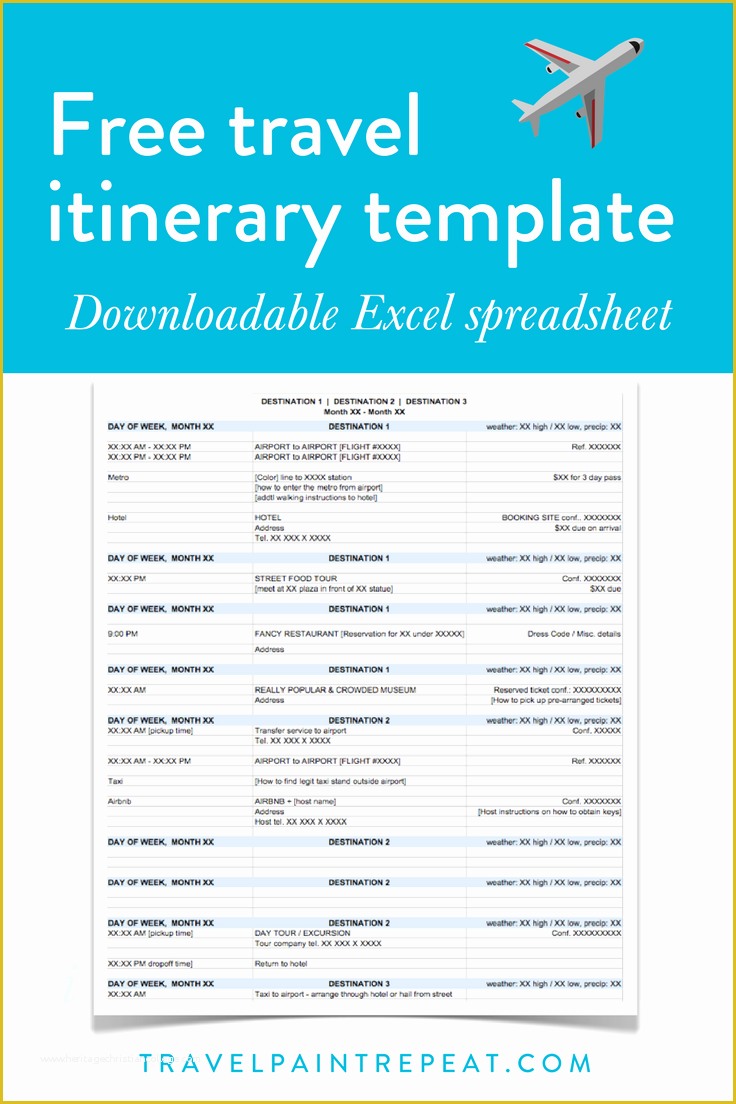 Free Itinerary Template Of the Travel Itinerary Template I Use to Plan All My Trips