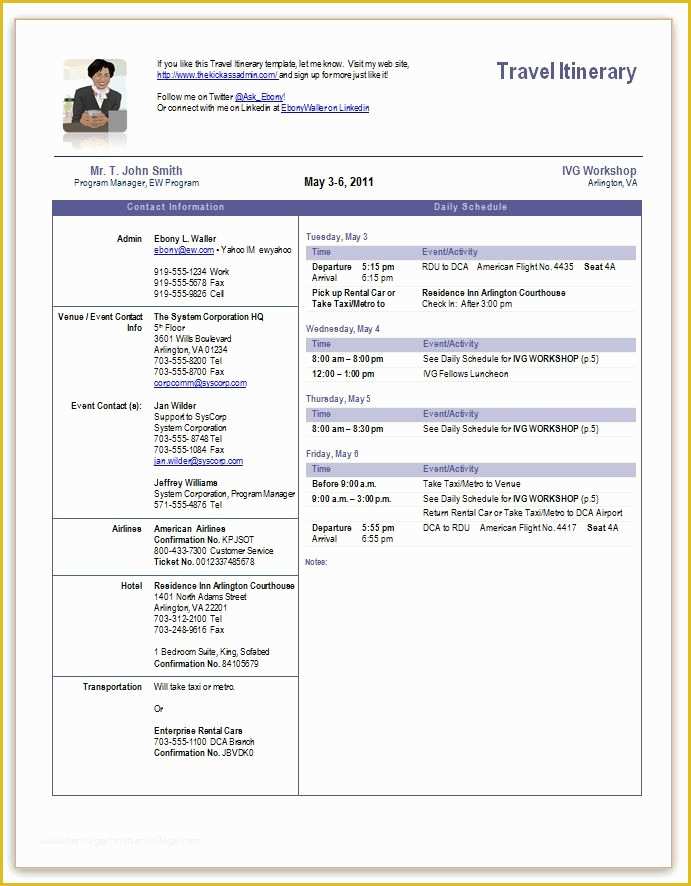 Free Itinerary Template Of Travel Itinerary Fice Templates Pinterest