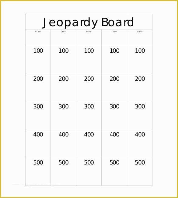 Free Jeopardy Template Of 8 Free Jeopardy Templates Free Sample Example format