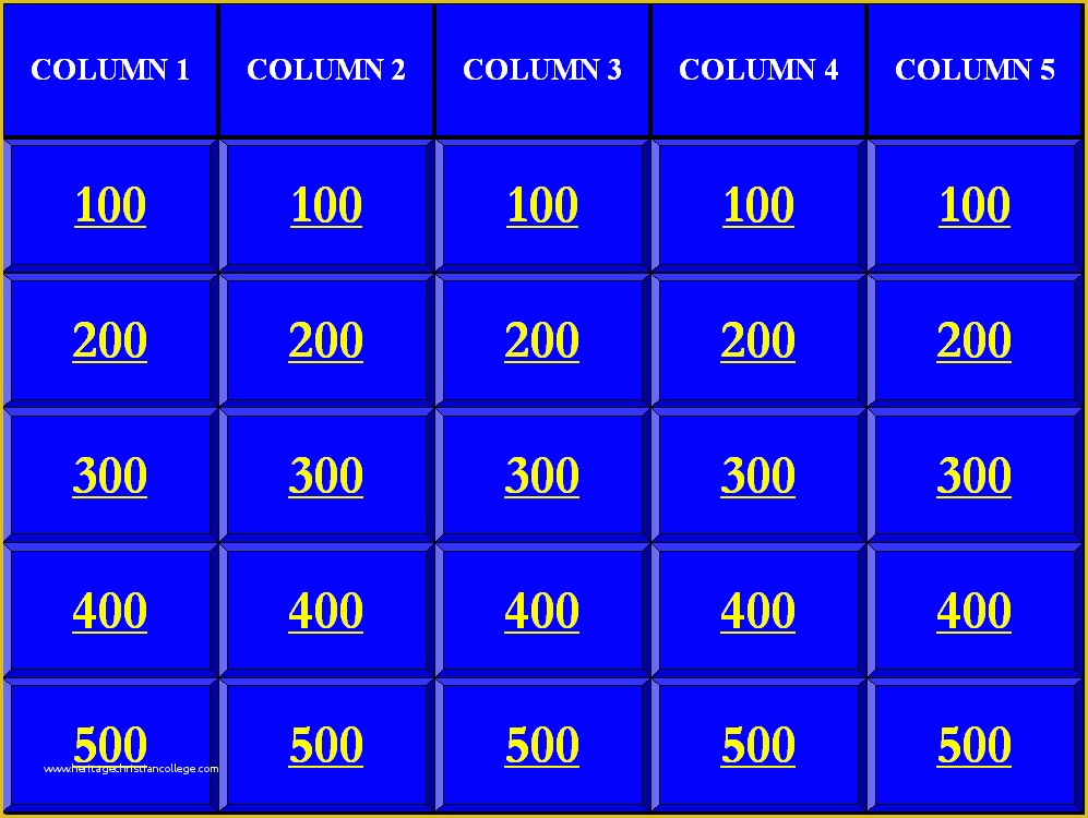 Free Jeopardy Template Of Blank Jeopardy Powerpoint Game Template