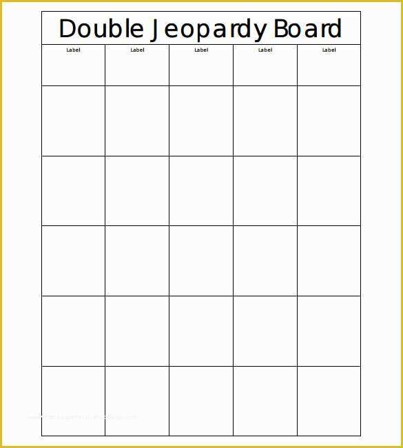 Free Jeopardy Template Of Blank Jeopardy Template Blank Templates