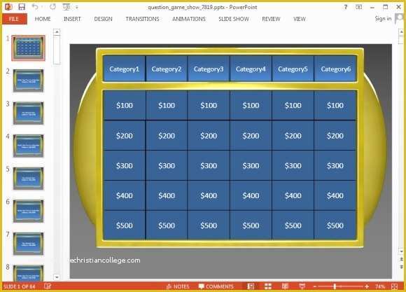 Free Jeopardy Template Of Free Program Trivia Powerpoint Game Template