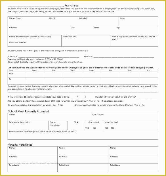 Free Job Application Template Of 15 Employment Application Templates – Free Sample