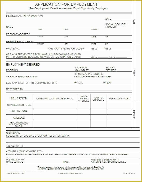 Free Job Application Template Of 22 Employment Application form Template Free Word Pdf
