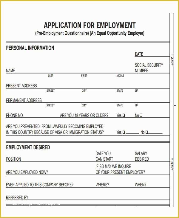 Free Job Application Template Of 49 Job Application form Templates