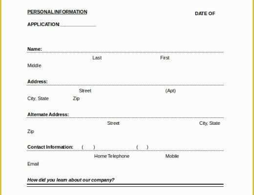 Free Job Application Template Word Document Of Job Application Template – 10 Free Word Pdf Documents