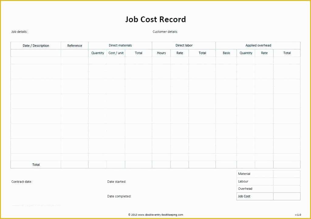 Free Job Cost Sheet Template Of Job Sheet Template Job Sheet Template format Download