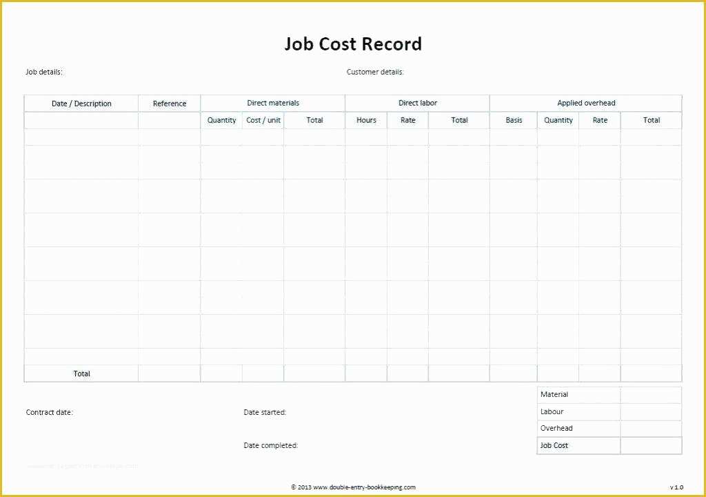 Free Job Cost Sheet Template Of Job Sheet Template Job Sheet Template format Download