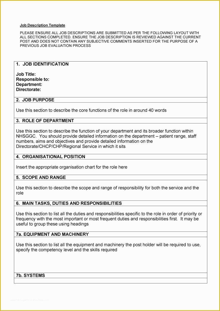 Free Job Description Template Of 47 Job Description Templates & Examples Template Lab