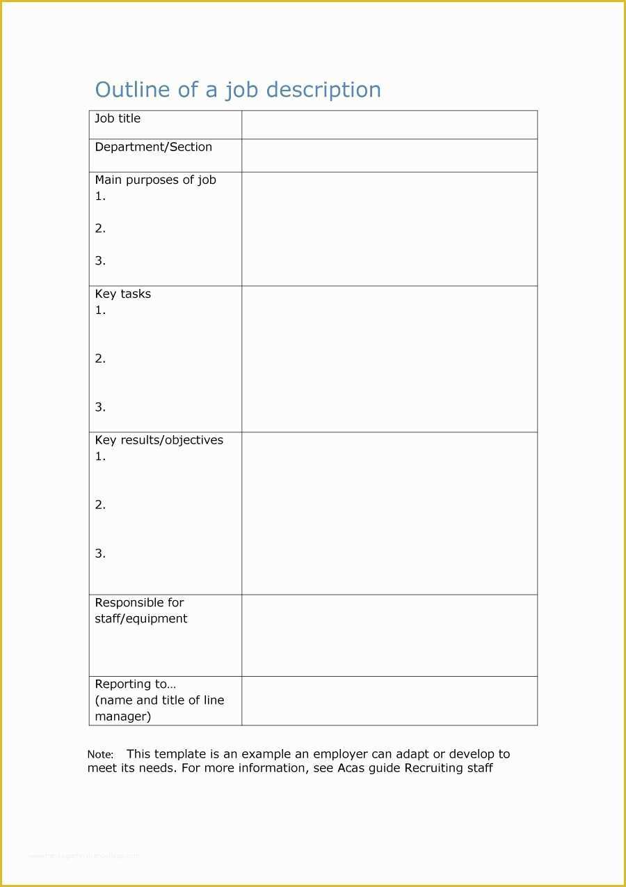 Free Job Description Template Of 49 Free Job Description Templates & Examples Free