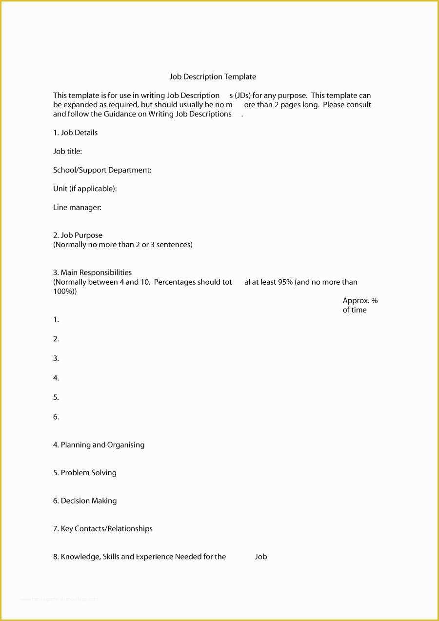 Free Job Description Template Of 49 Free Job Description Templates & Examples Free