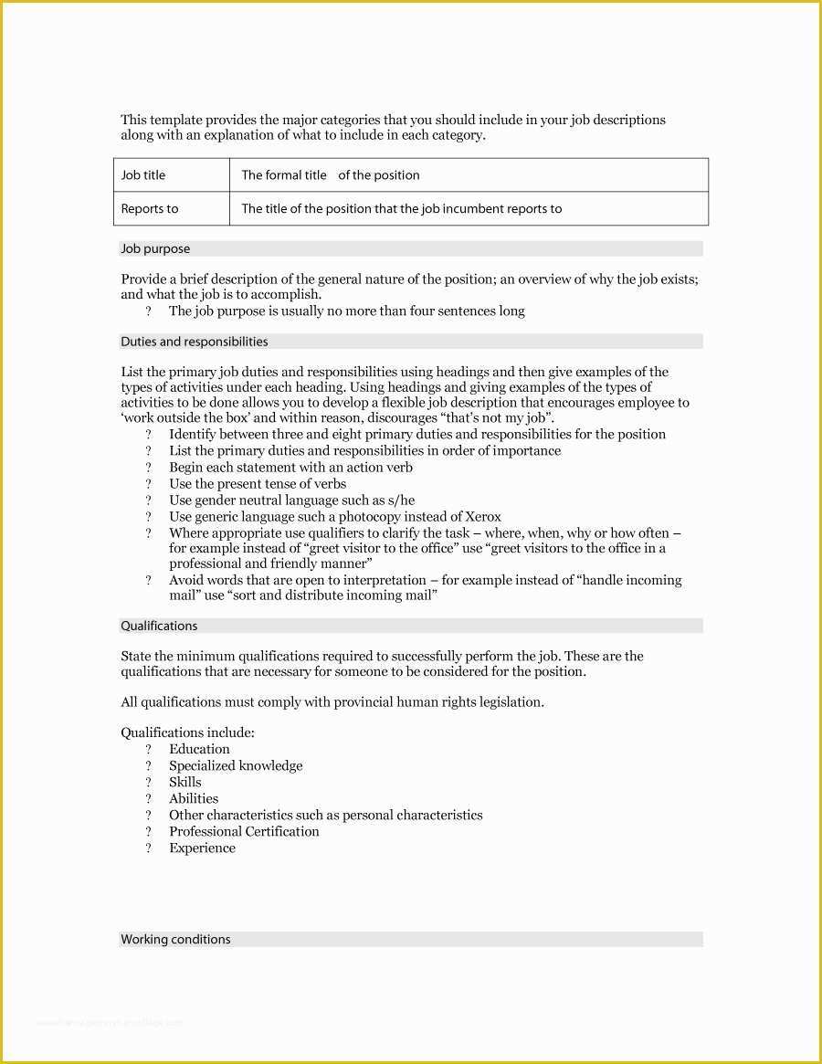 Free Job Description Template Of 49 Free Job Description Templates &amp; Examples Free