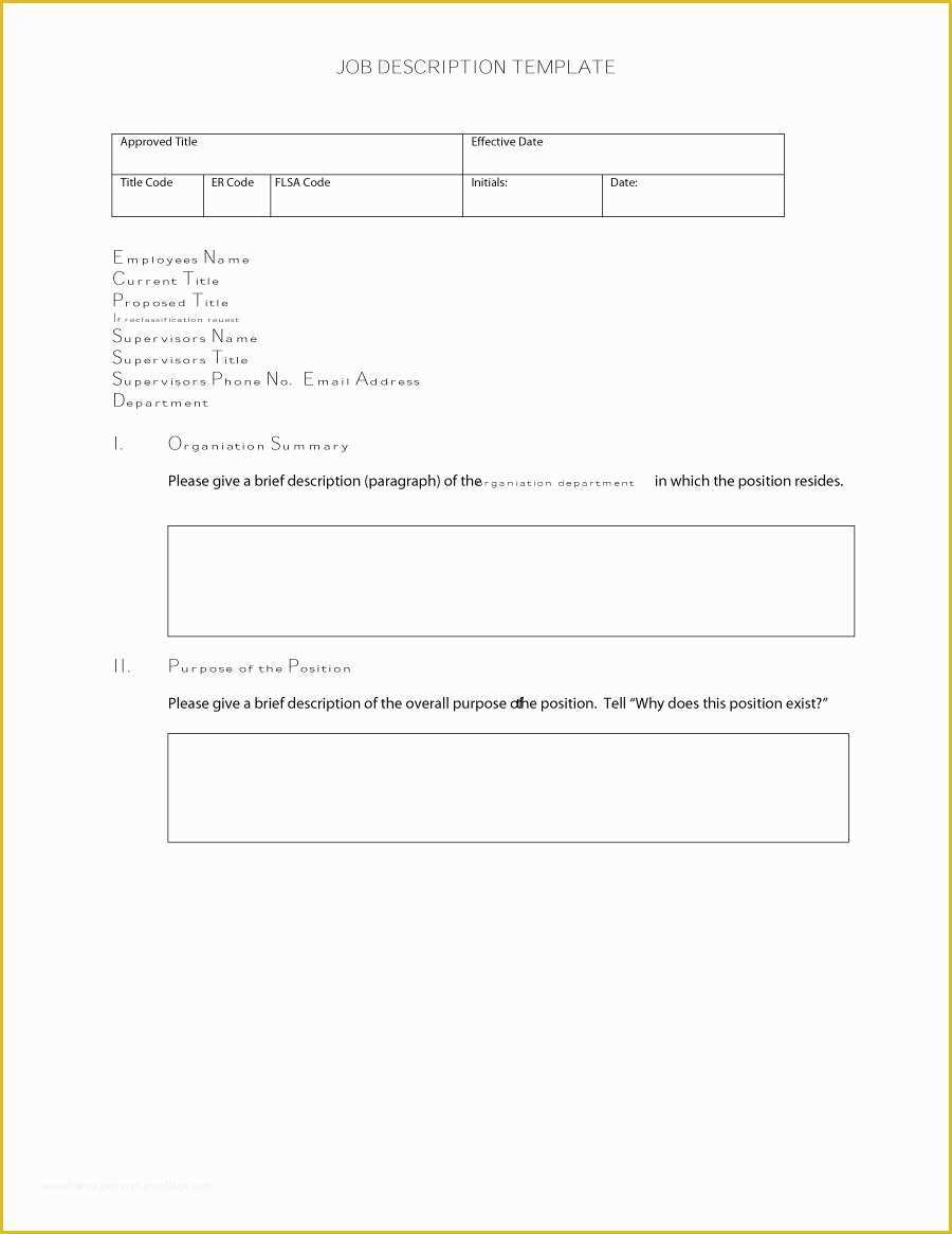 Free Job Description Template Of 49 Free Job Description Templates & Examples Free