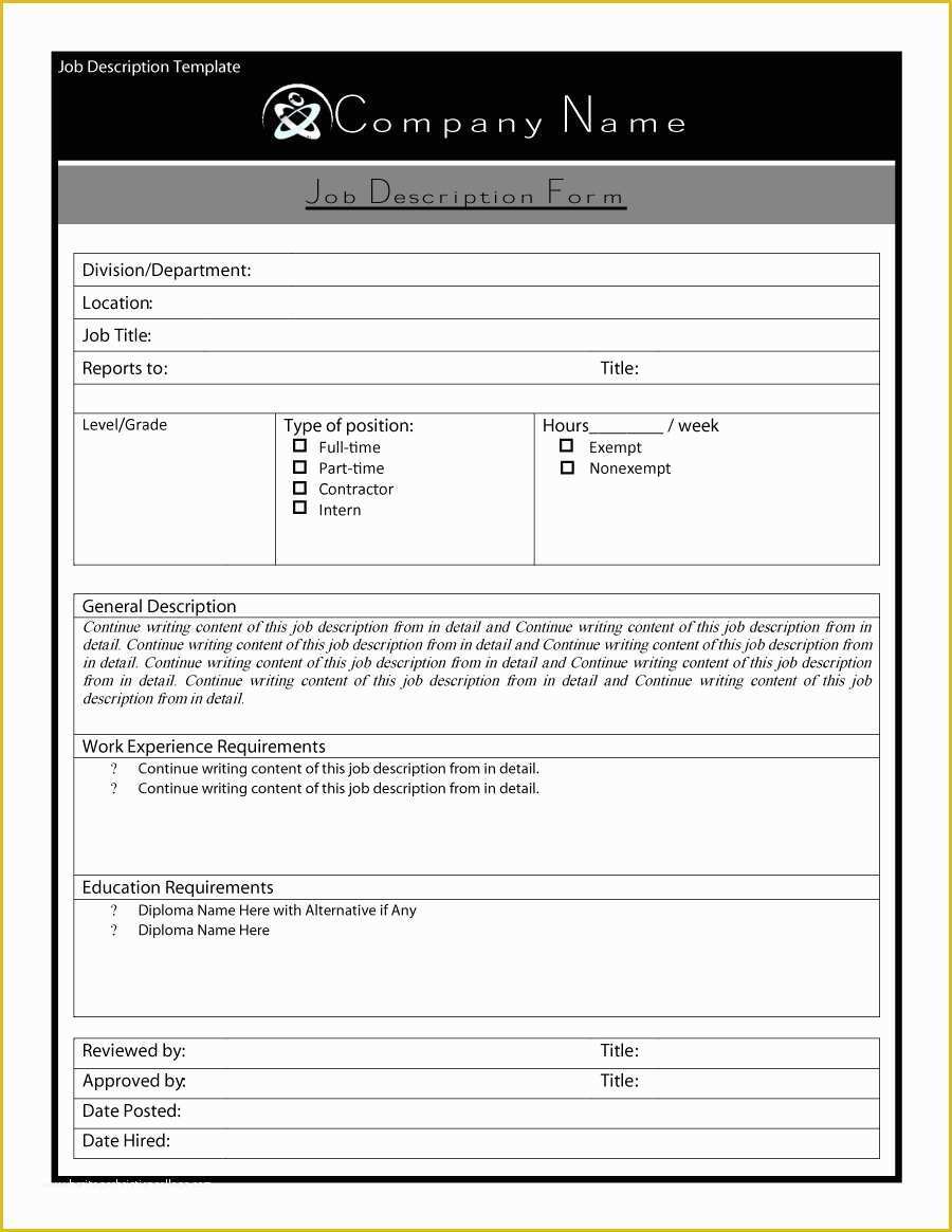 Free Job Description Template Of 49 Free Job Description Templates & Examples Free