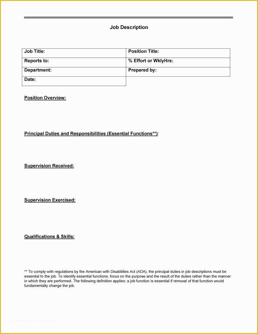 Free Job Description Template Of 49 Free Job Description Templates & Examples Free