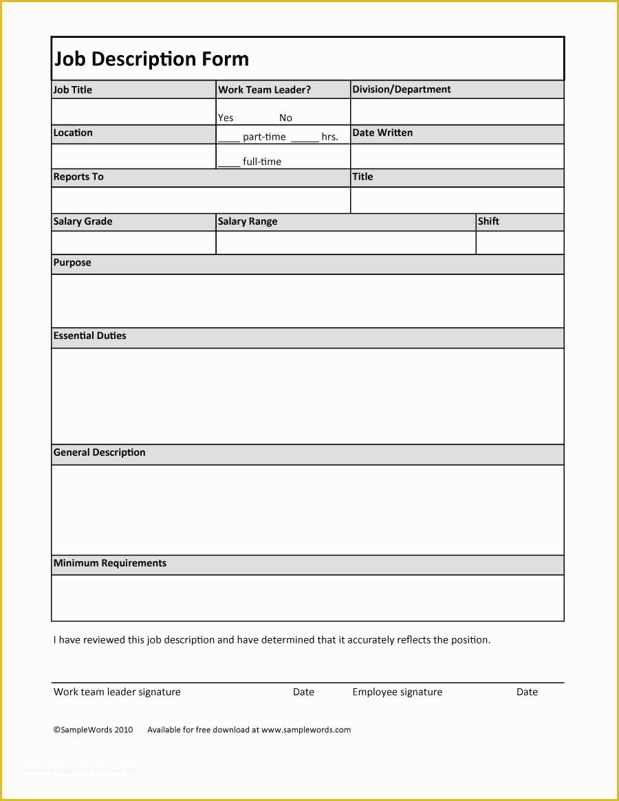 Free Job Description Template Of 49 Free Job Description Templates & Examples Free