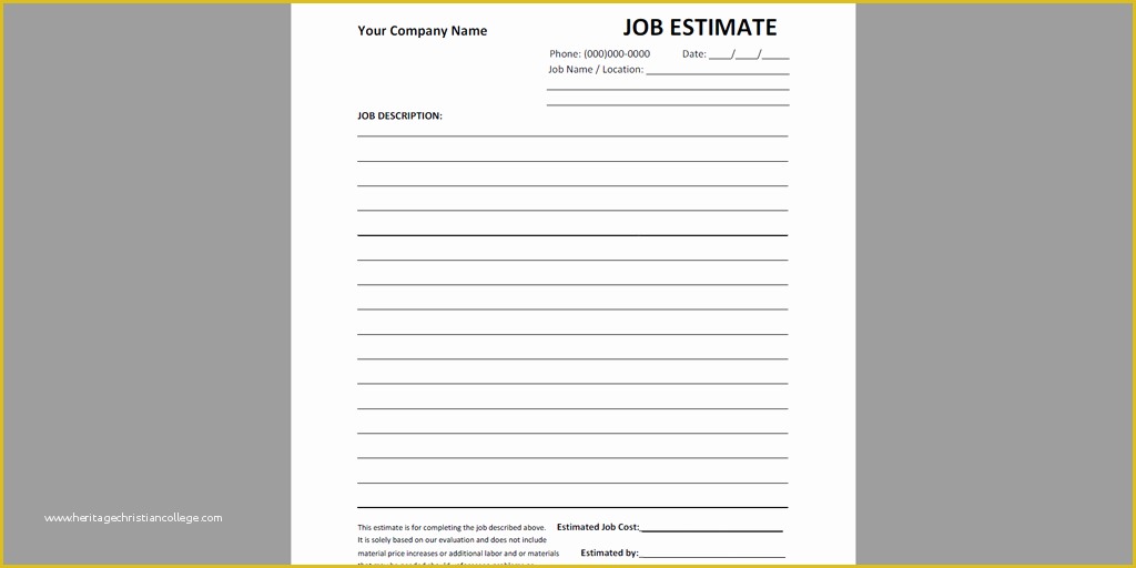 Free Job Estimate Template Of Every Free Estimate Template You Need the 14 Best