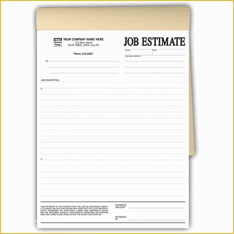 Free Job Estimate Template Of Free Printable Blank Roofing Estimate forms