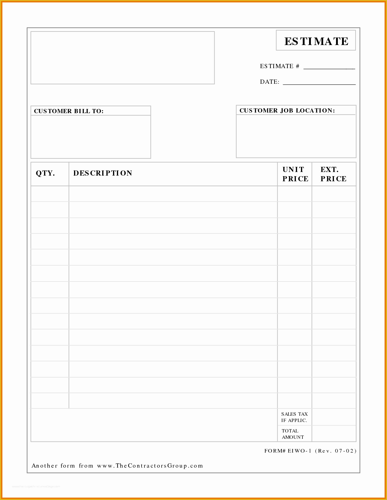 52 Free Job Estimate Template