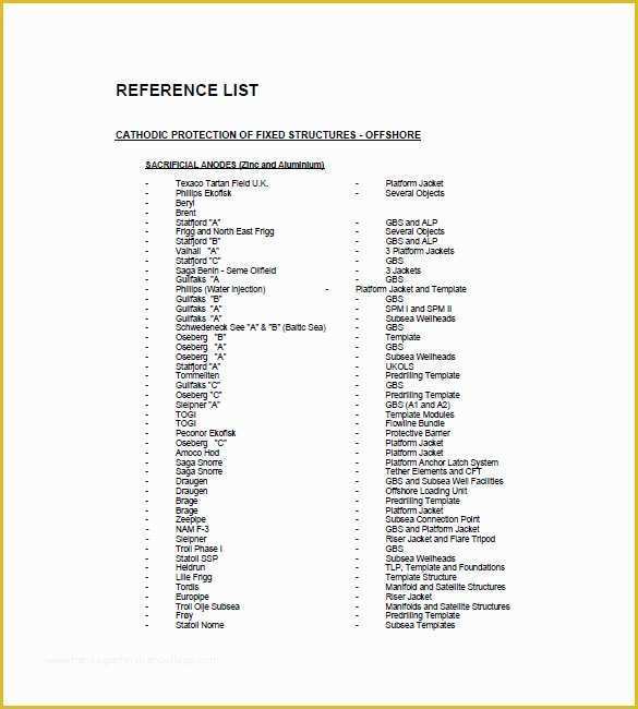 Free Job Reference Template Of 10 Reference List Templates Pdf Doc