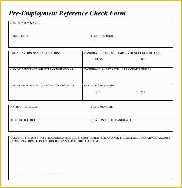 Free Job Reference Template Of 15 Reference Check Templates to Download for Free