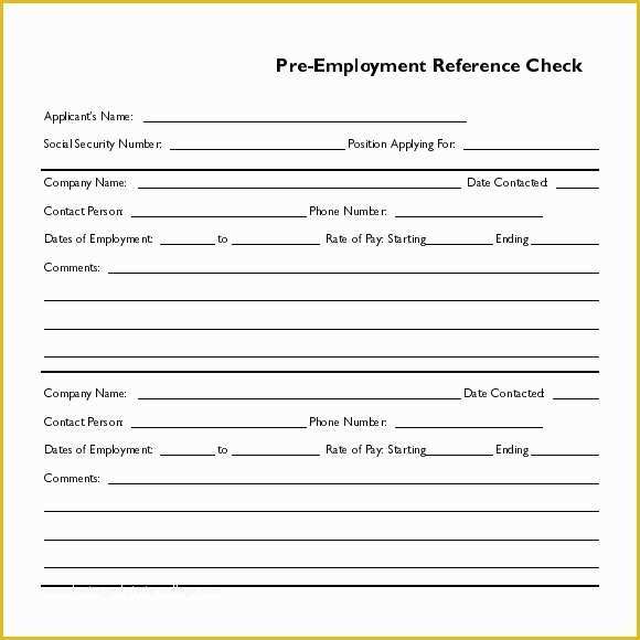 Free Job Reference Template Of 15 Reference Check Templates to Download for Free