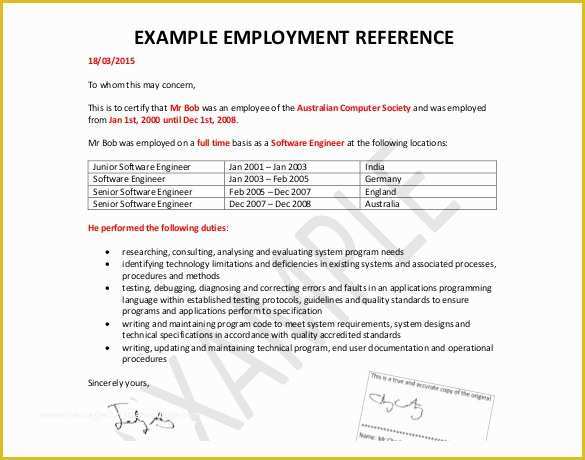 Free Job Reference Template Of 42 Reference Letter Templates Pdf Doc