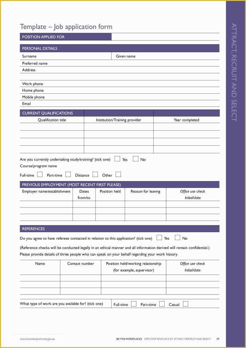 Free Job Reference Template Of 7 Application form Templates