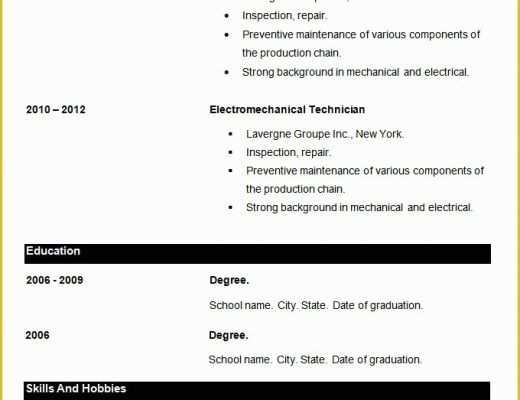 Free Job Resume Template Of 70 Basic Resume Templates Pdf Doc Psd