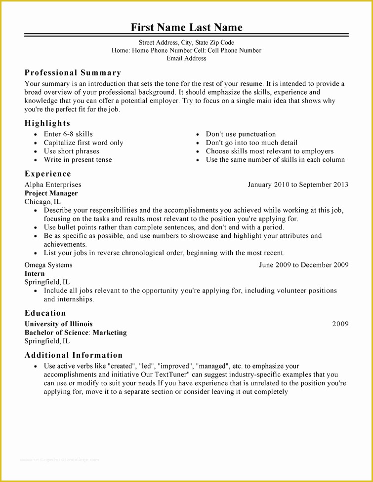 Free Job Resume Template Of Free Professional Resume Templates