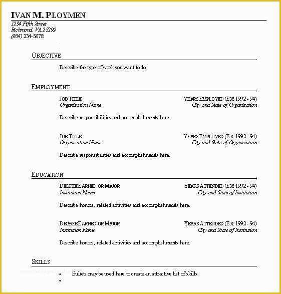 Free Job Specific Resume Templates Of 381 Best Images About Free Sample Resume Tempalates Image