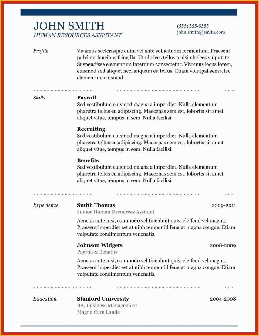 Free Job Specific Resume Templates Of Job Specific Resume