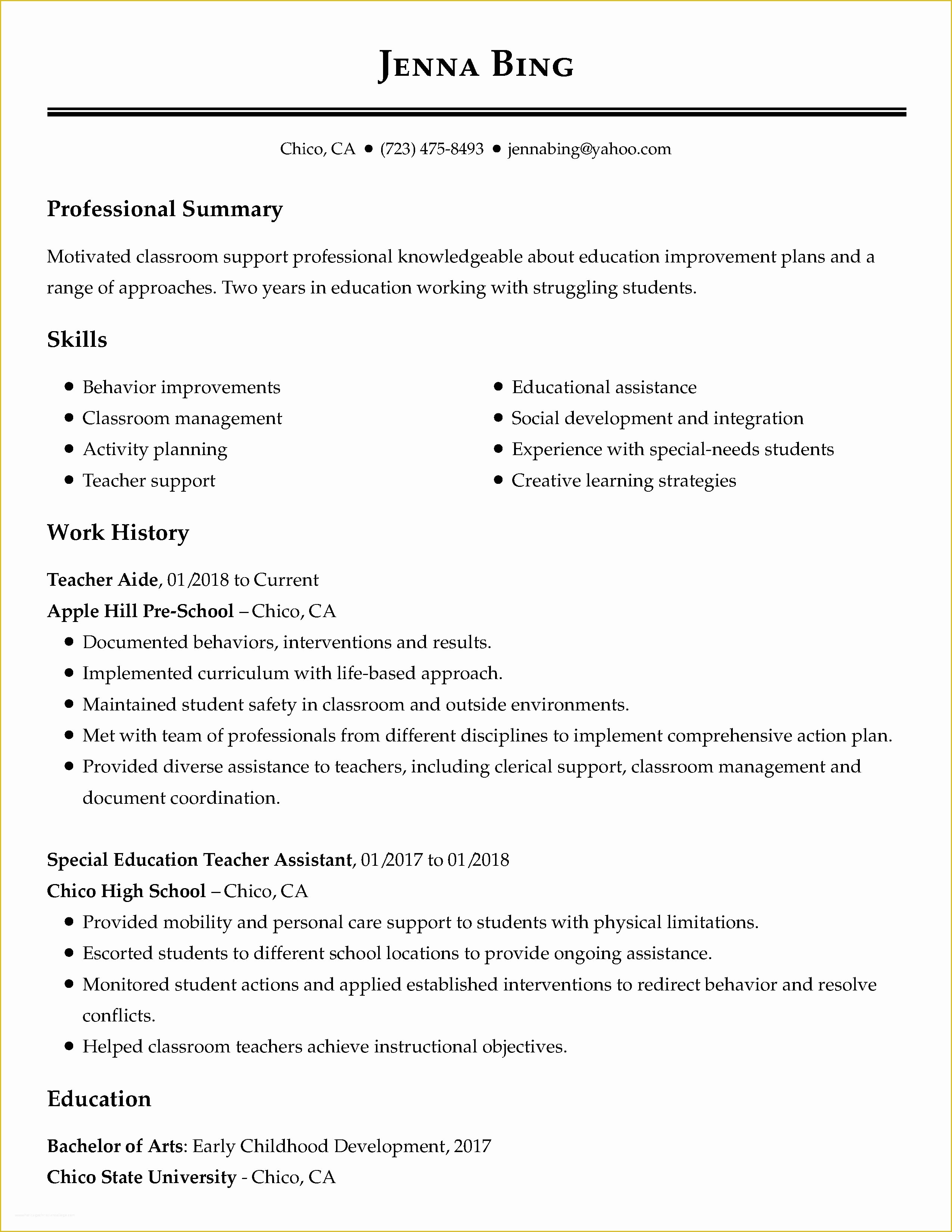 Free Job Specific Resume Templates Of View 30 Samples Of Resumes by Industry &amp; Experience Level