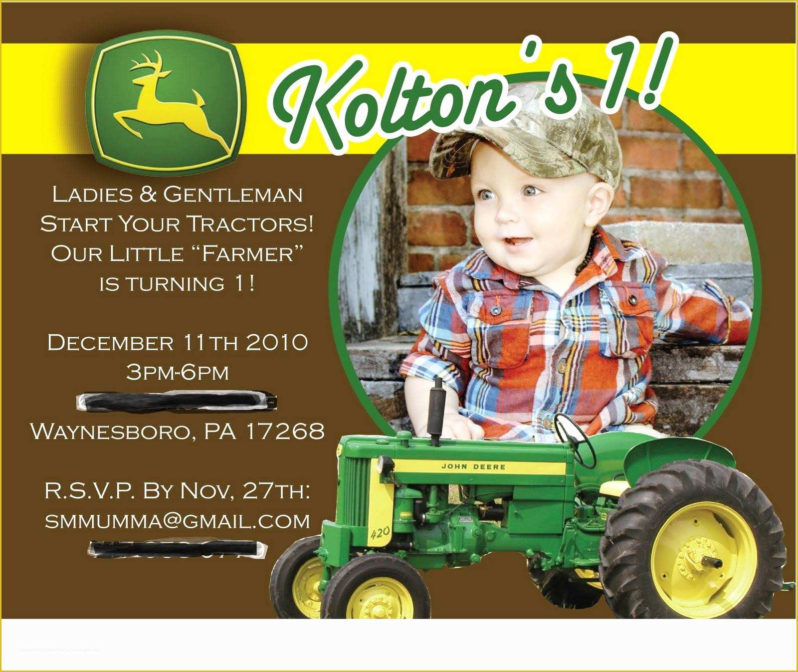 Free John Deere Invitation Template Of Baptism Invitation John Deere Invitations Superb