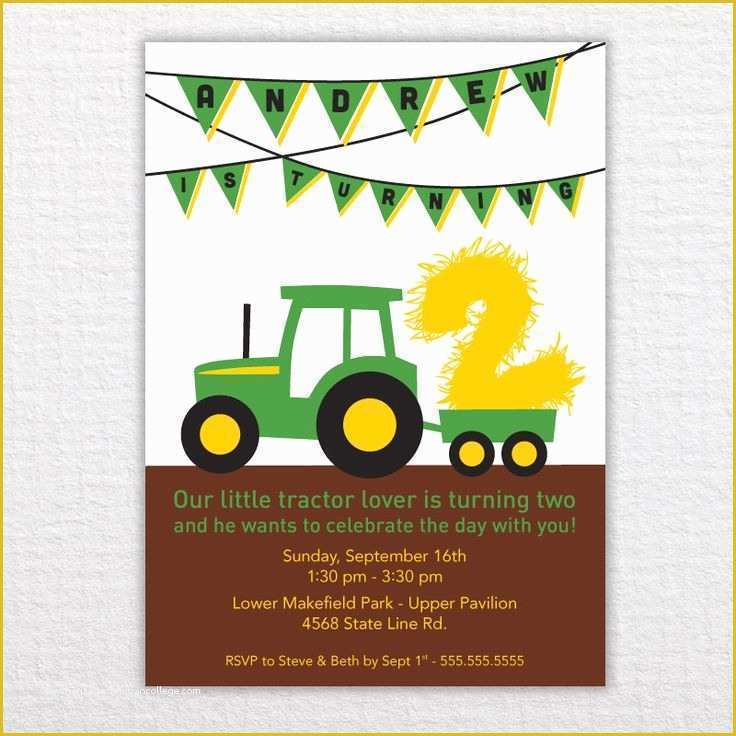 Free John Deere Invitation Template Of Best 25 Tractor Birthday Invitations Ideas On Pinterest