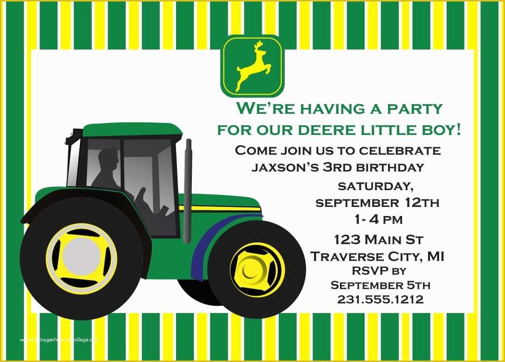 Free John Deere Invitation Template Of Free John Deere Birthday Invitations – Free Printable