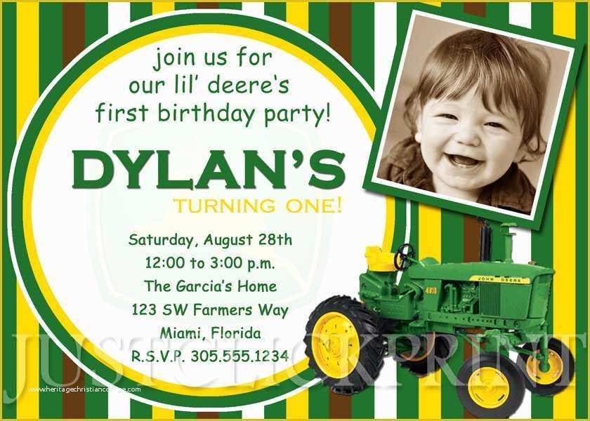 Free John Deere Invitation Template Of Free Printable John Deere Printable Birthday Invitations