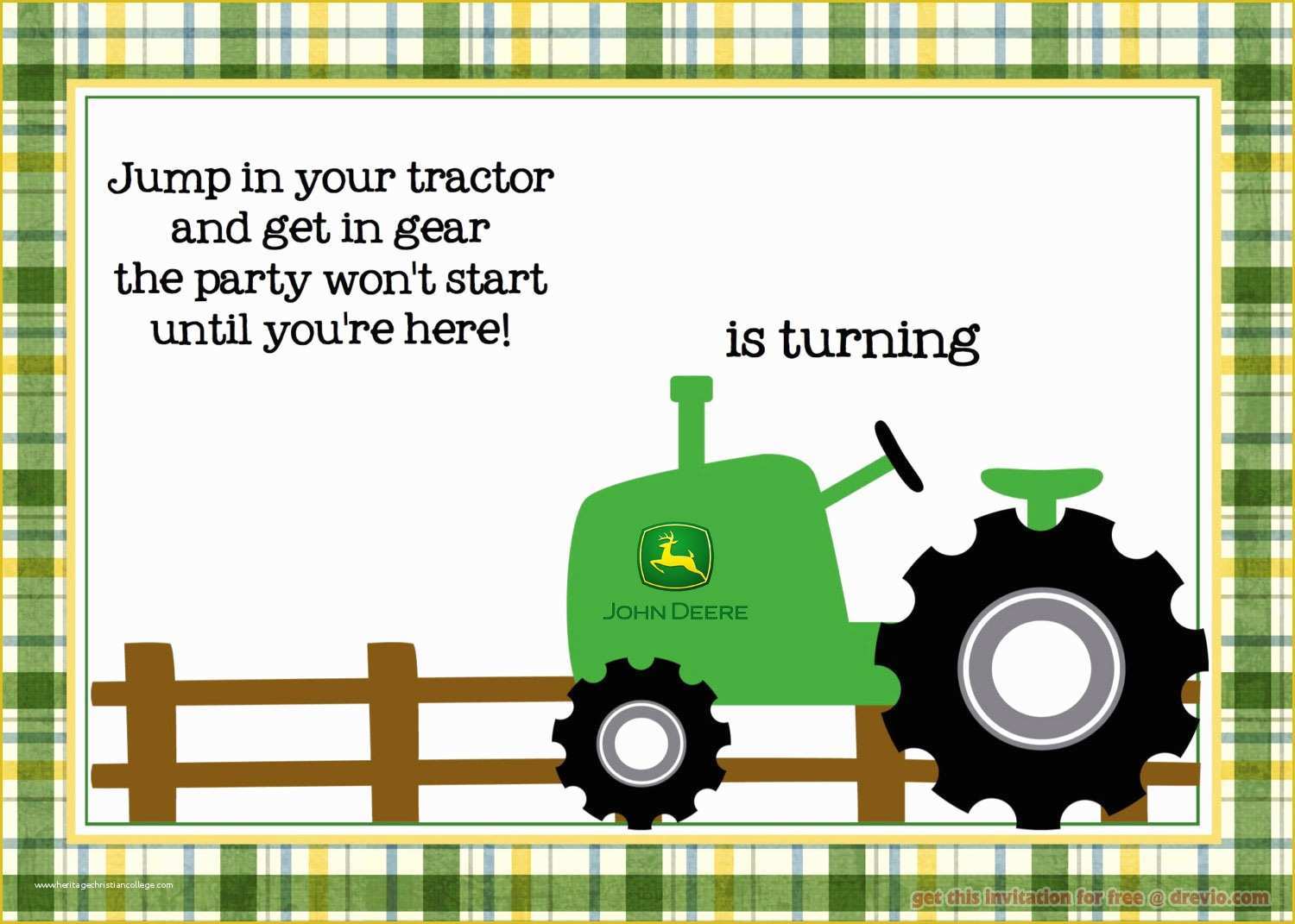 Free John Deere Invitation Template Of Free Printable John Deere Tractor Birthday Invitation