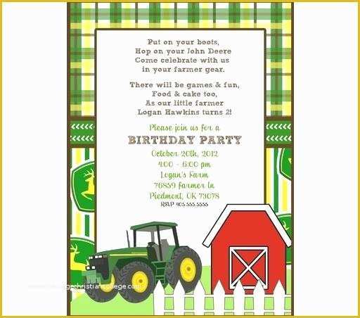 Free John Deere Invitation Template Of John Deere Baby Shower Invitations John Baby Shower