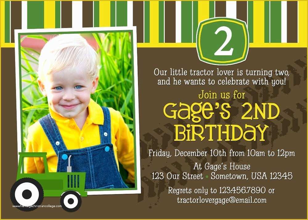 Free John Deere Invitation Template Of John Deere Birthday Invitation